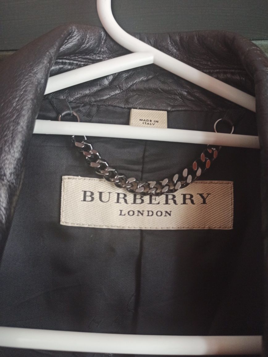 Чорна шкіряна косуха burberry