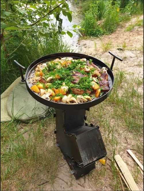 Переносная турбо печь походная для кемпинга и рыбалки, для сковороды