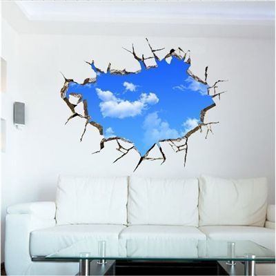 Naklejka Na Ścianę Blue Sky 3D 50X70Cm Pvc