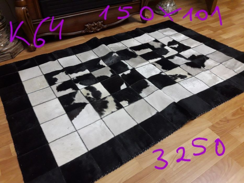 Килим зі шкір корови ручної роботи коврик ковер из шкур коров