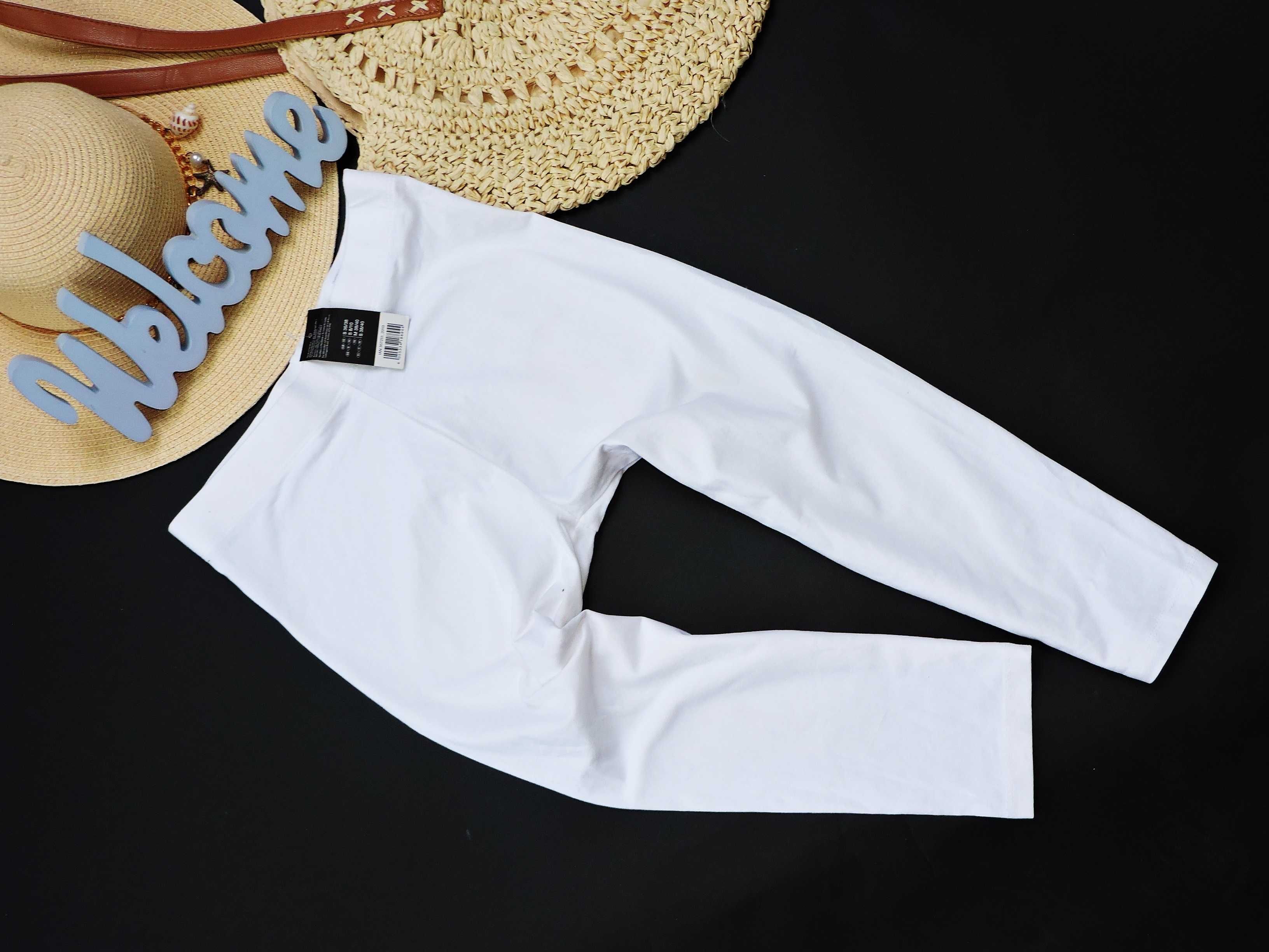 Esmara Nowe białe legginsy 3/4 S/M