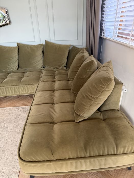 Narożnik Befame Belavio oliwkowy 245x288 velvet SET 1