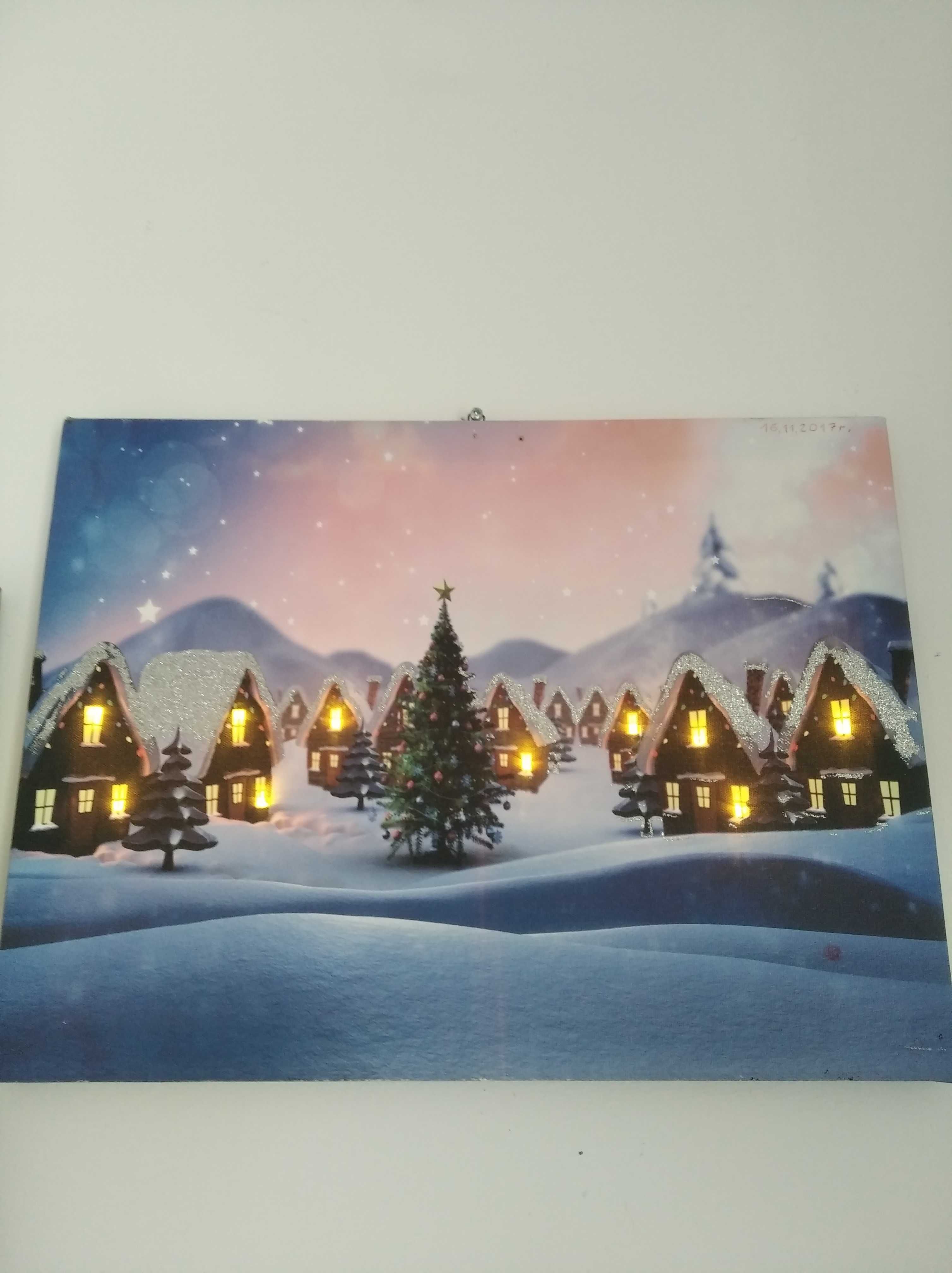 Boże Narodzenie podświetlany obraz 40 x 30 cm może być dla dziecka