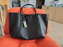 Torebka torba shopper ZARA czarna duża A4