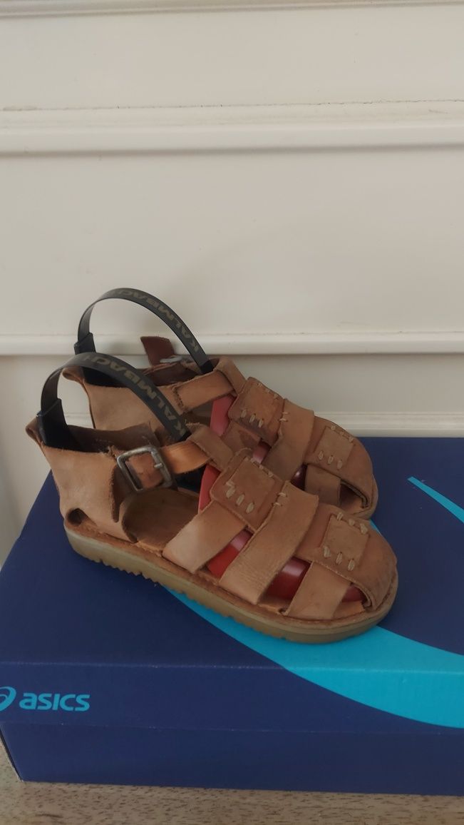 Zara Boy komfortowe sandalki miękka skóra natur 100 % r 28