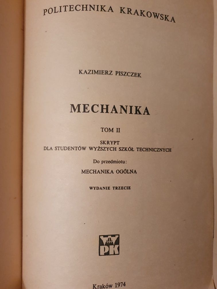 Mechanika Tom 2 - Kazimierz Piszczek