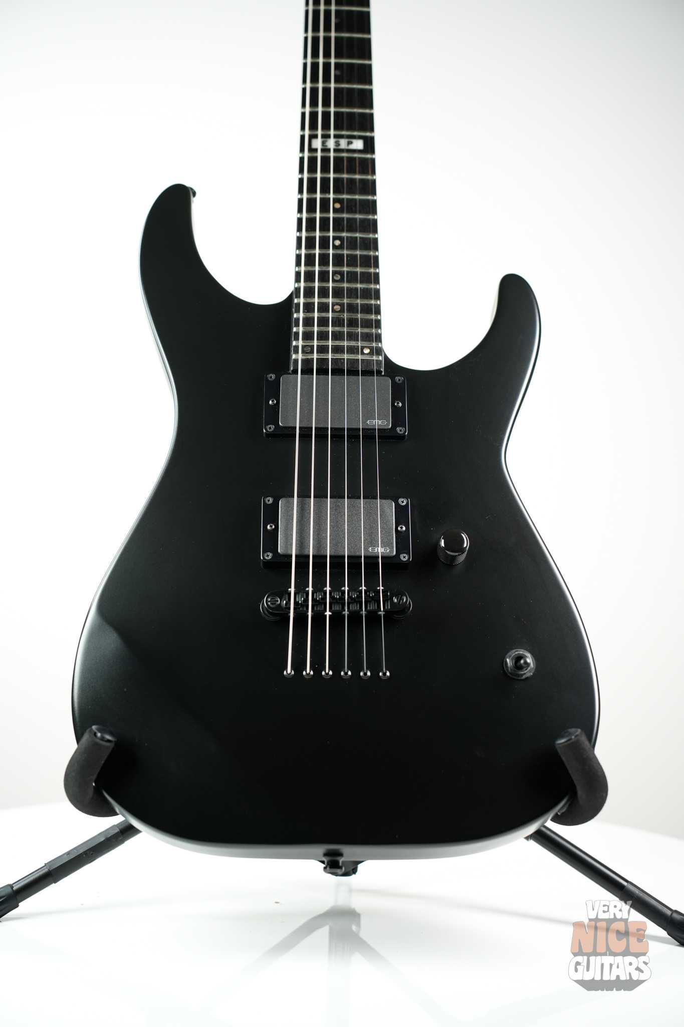 E-II M-I Thru NT Satin Black ulepszona 2x EMG gitara elektryczna Japan