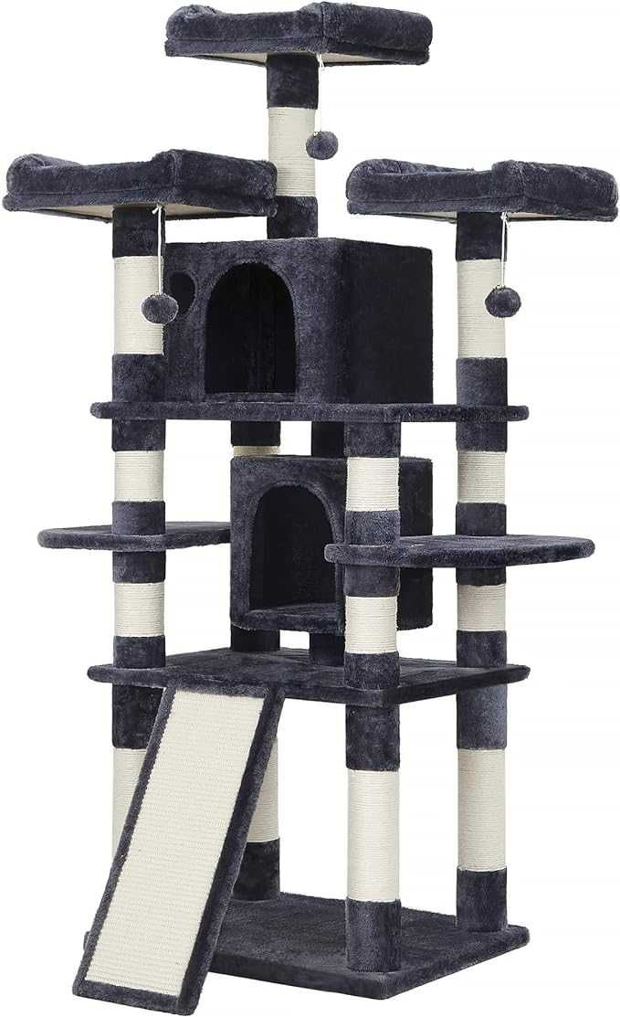 Solidny Wysoki Drapak Drzewko dla Kota 2 Domki Legowisko Wieża