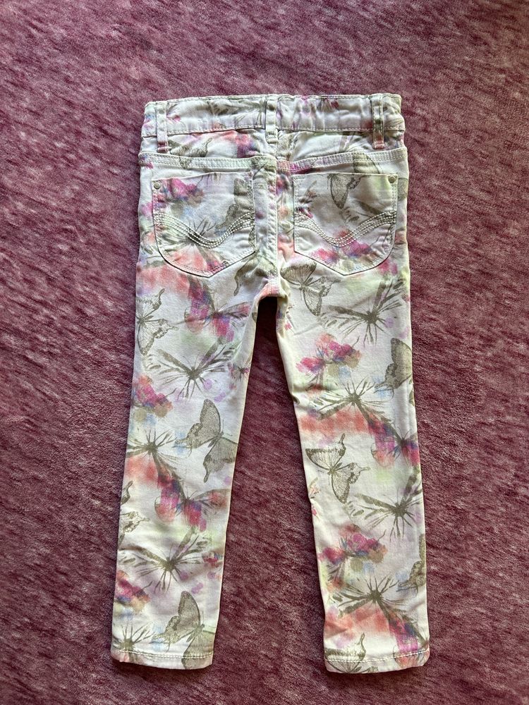 Spodnie jeansowe dziewczęce w motyle motylki