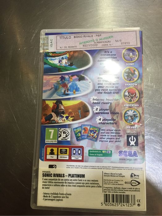 Jogo psp usado sonic rivals