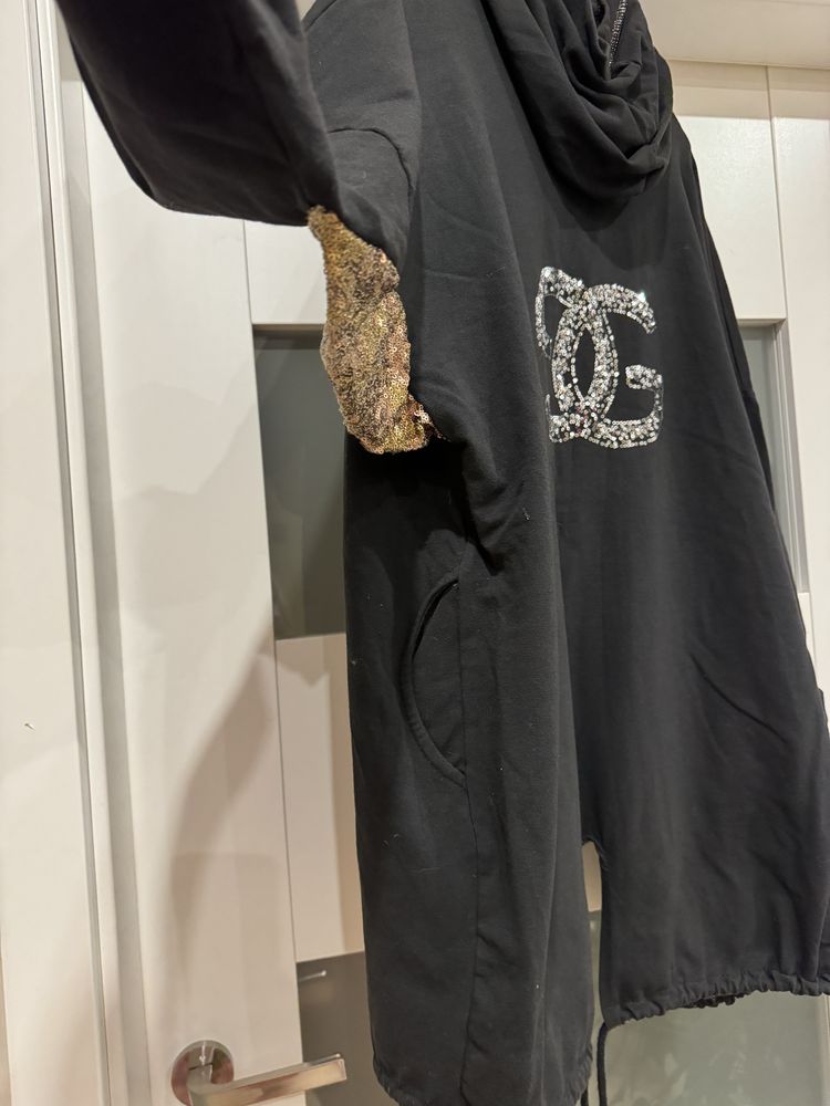 Długa bluza z cekinami elegancka