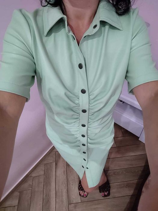 Noisy May sukienka skórzana pistacja s m l