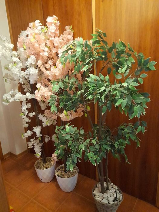 Arvore artificial para decoracao verde com vaso