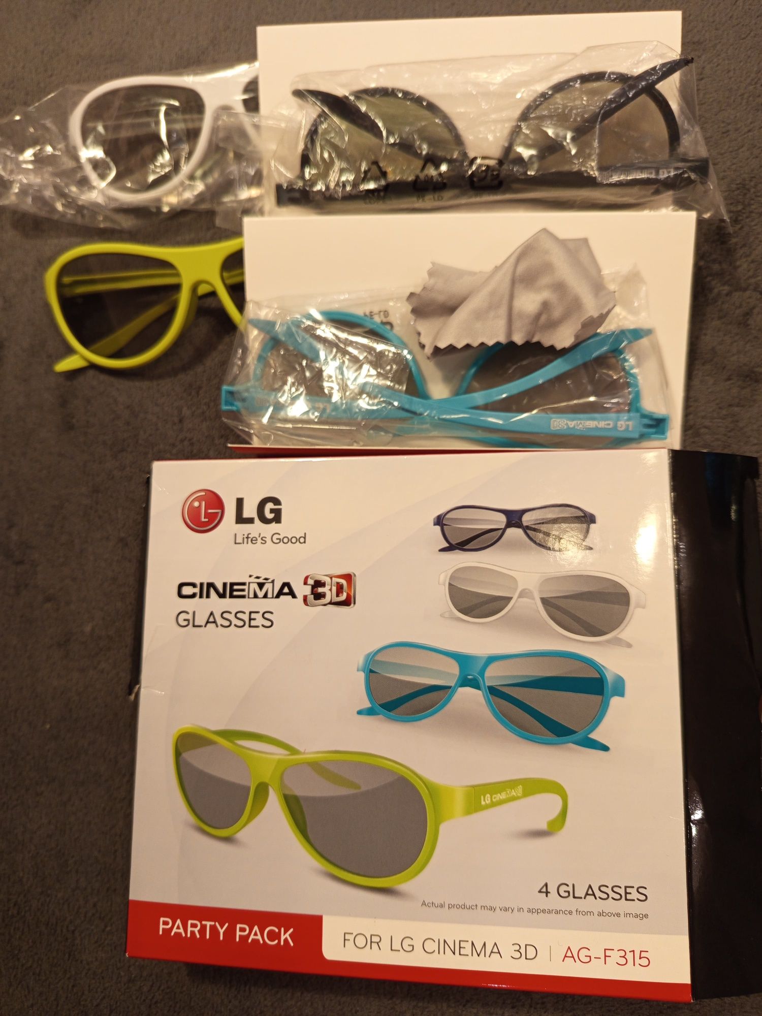 Okulary AG-F315 Cinema 3D - 4 szt.