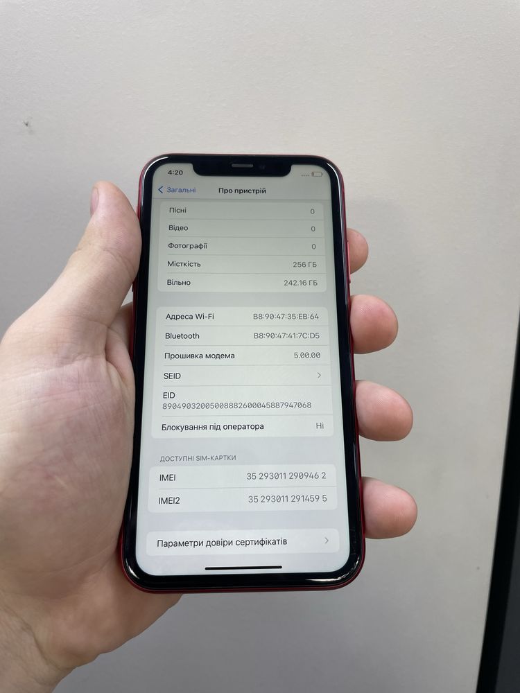 Iphone 11 256gb Red 100% Neverlock