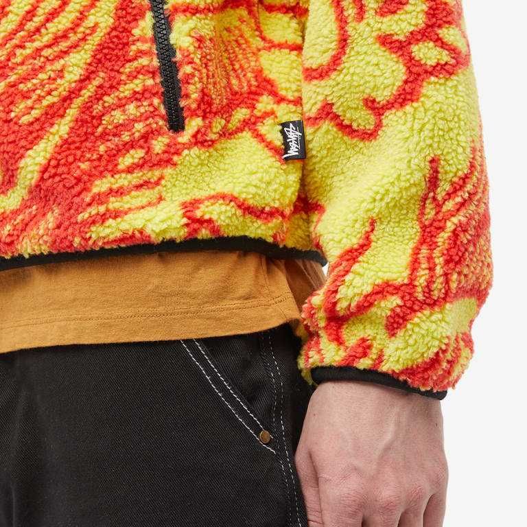 Куртка двостороння  STUSSY Dragon Sherpa Jacket Yellow