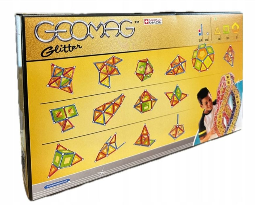 Geomag Klocki magnetyczne konstrukcyjne Brokatowe 70 elementów