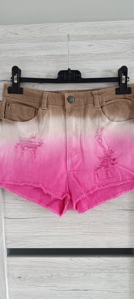 Szorty jeansowe ombre unikatowe •H&M• r. 36