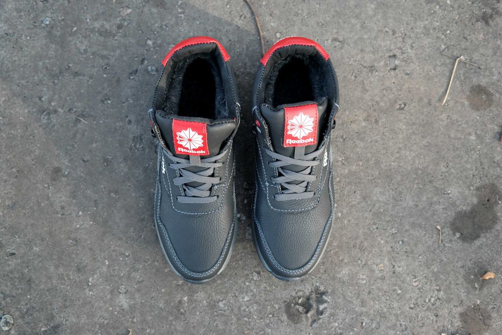 Кожаные мужские зимние кроссовки Reebok Зимові кросівки чоловічі