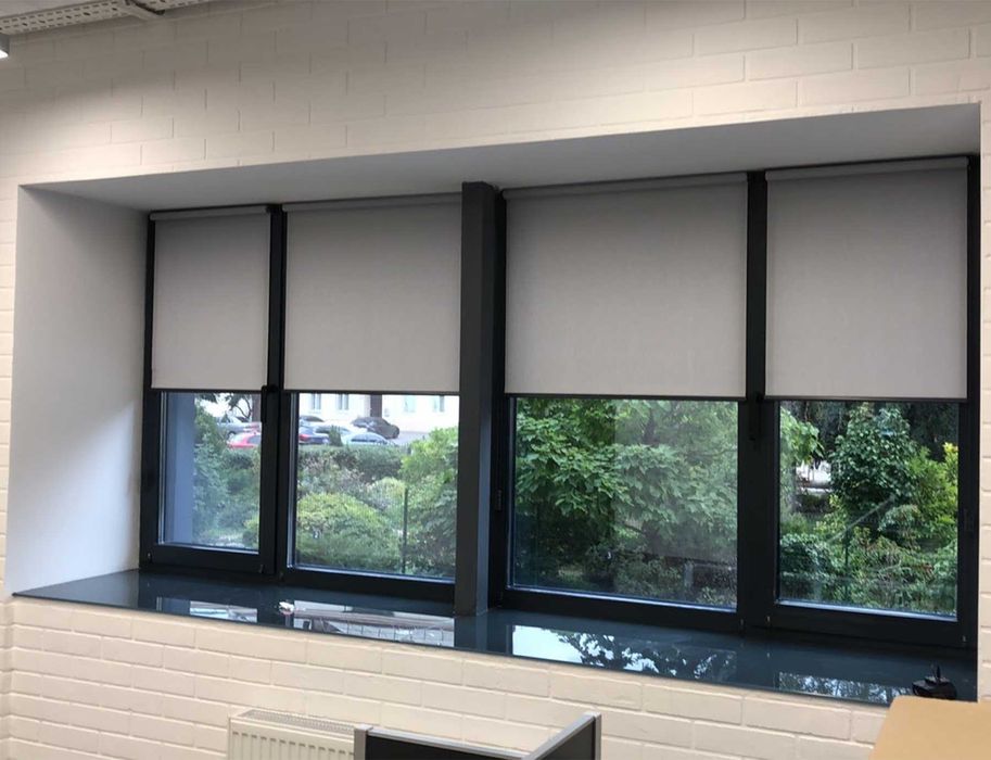 Рулонные шторы окна. Тканевые ролеты День Ночь и Римские шторы Neo-4