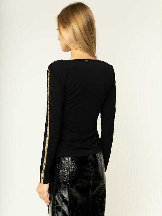 GUESS Damska bluzka z ozdobnymi łańcuszkami "M"