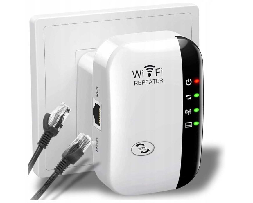 Wzmacniacz Sygnału Sieci WiFi Zewnętrzny Repeater Funkcja WPS 300Mb/s