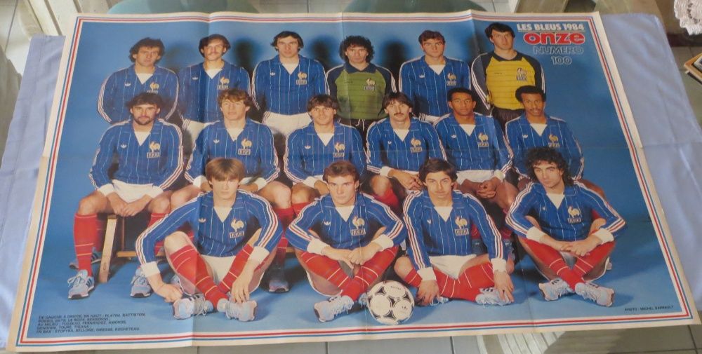 Poster Equipa Les Bleus 1984- Onze Francesa -Medida: 84X55