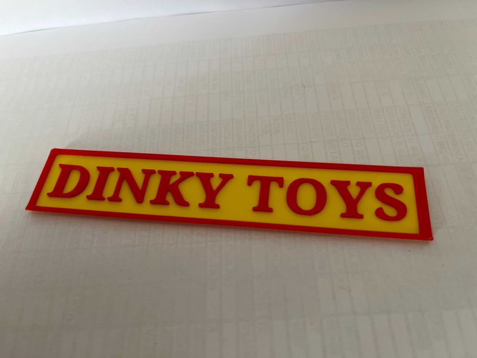 Sinal DINKY TOYS liso , para expositor de miniaturas, ver exemplo