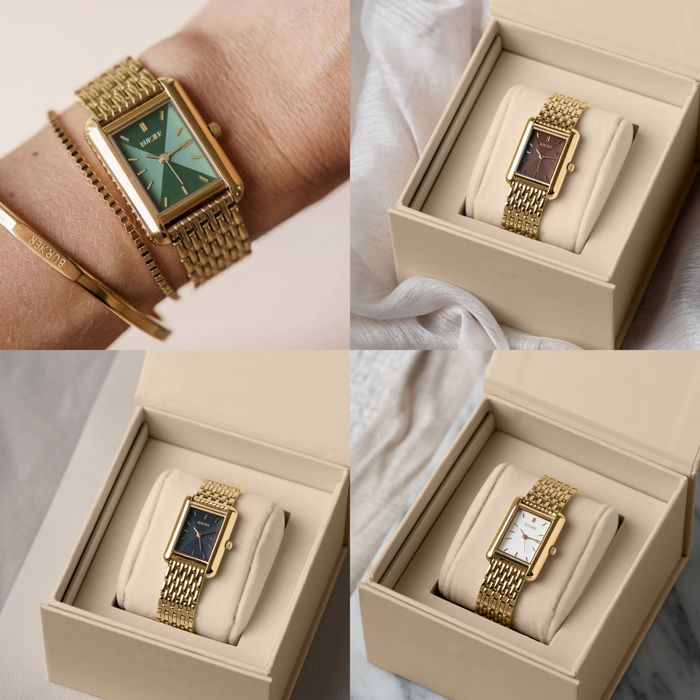 Годинник Burker Olivia Gold Brown, Gold White, Gold Green, Gold Black