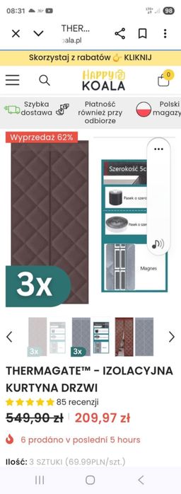 Kurtyna izolacyjna drzwi