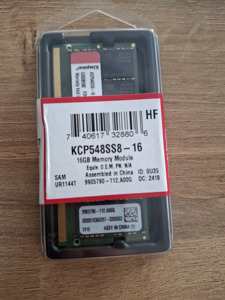 Pamięć RAM Kingston SODIMM, DDR5, 16 GB, 5600 MHz