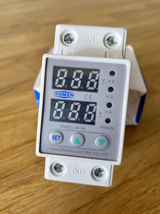 Реле напруги та струму відсікач 40A 220v TOMZN TOVPD1-40-VA