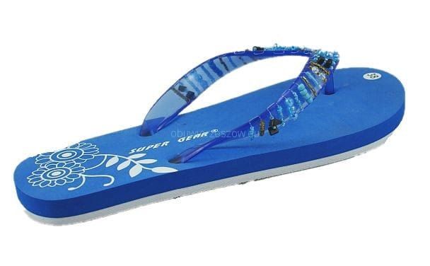 Stylowe klapki damskie japonki z koralikami A8080 BL roz. 41
