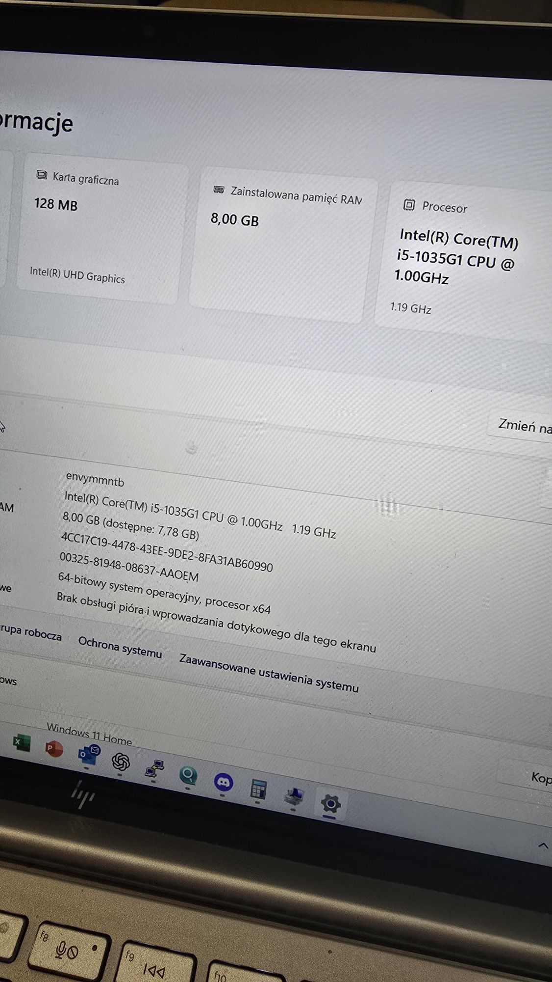 Ultrabook HP Envy 13 i5-1035G1 512gb ssd / 8gb