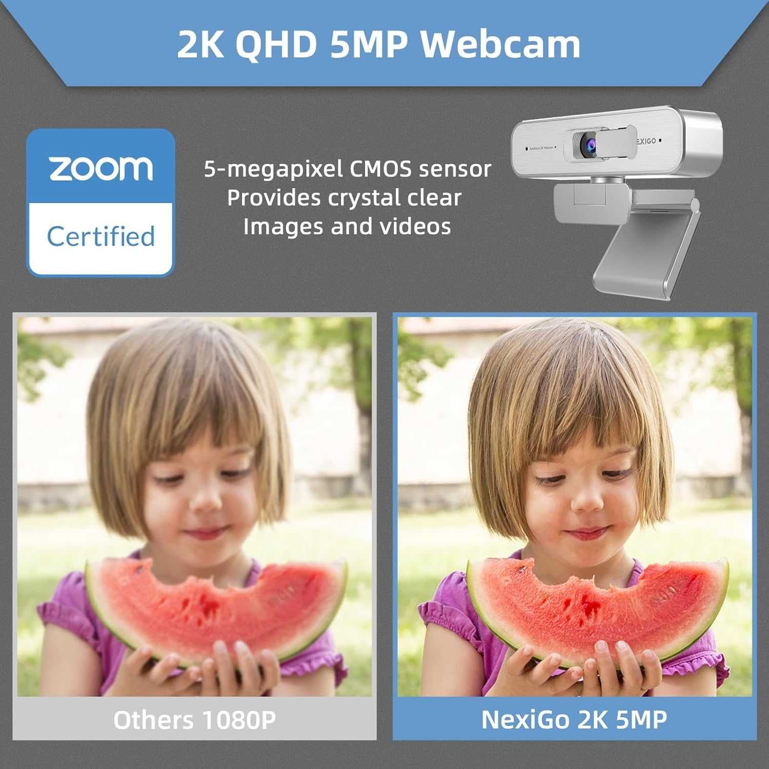 Kamera internetowa NexiGo N940P 2K ZOOM PILOT SLV
