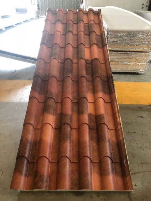 Painel Sandwich Imitação Telha Envelhecida Clara/Escura