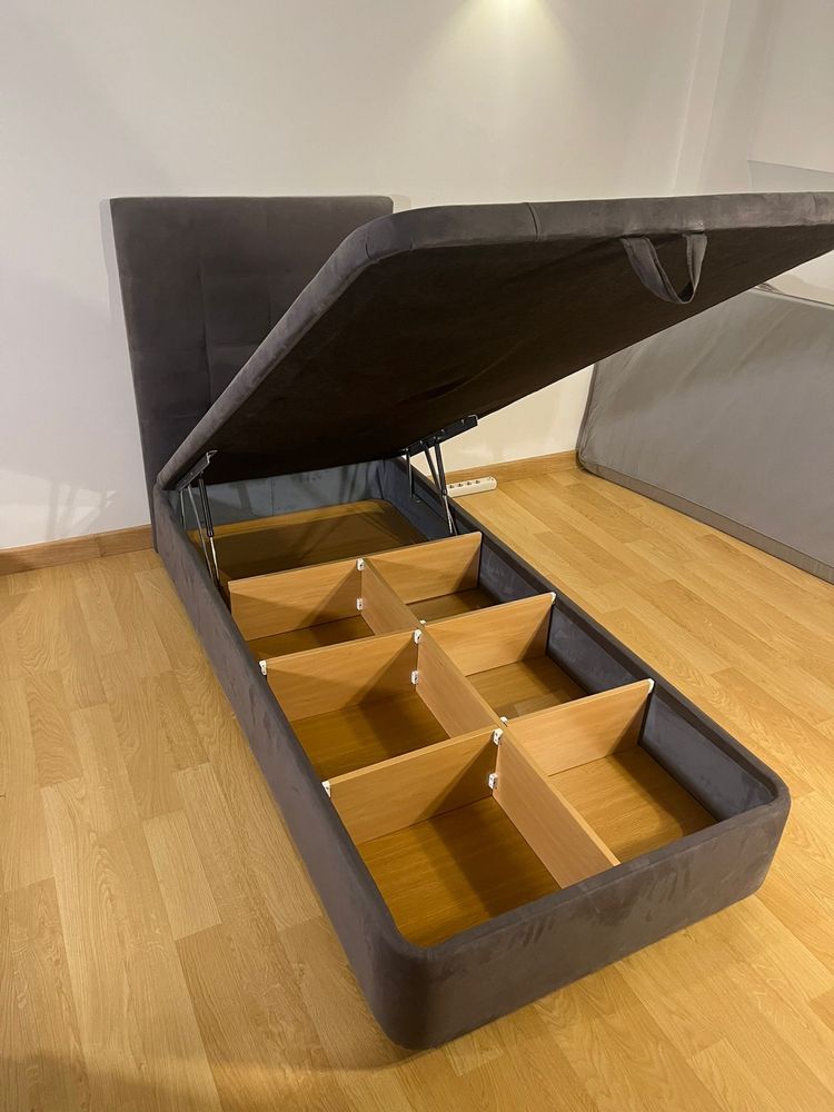 Cama sommier com cabeceira e arrumaçao