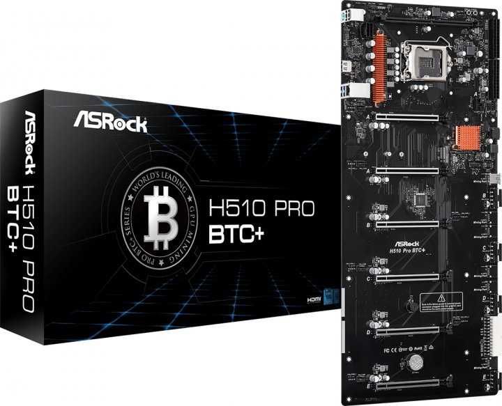 Материнська плата ASRock H510 Pro BTC+ (s1200, Intel H510, PCI-Ex16)