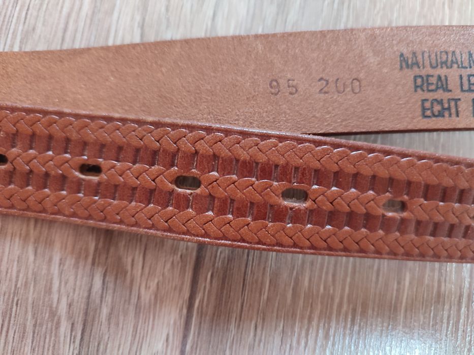 Pasek ze skóry naturalnej brązowy 95cm