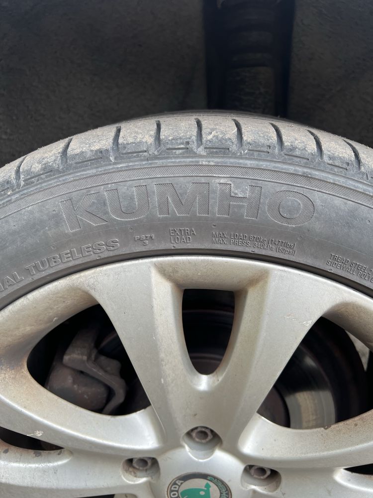 Диски колеса + резина 5/112 R17 резина 225 45 KUMHO Skoda superb