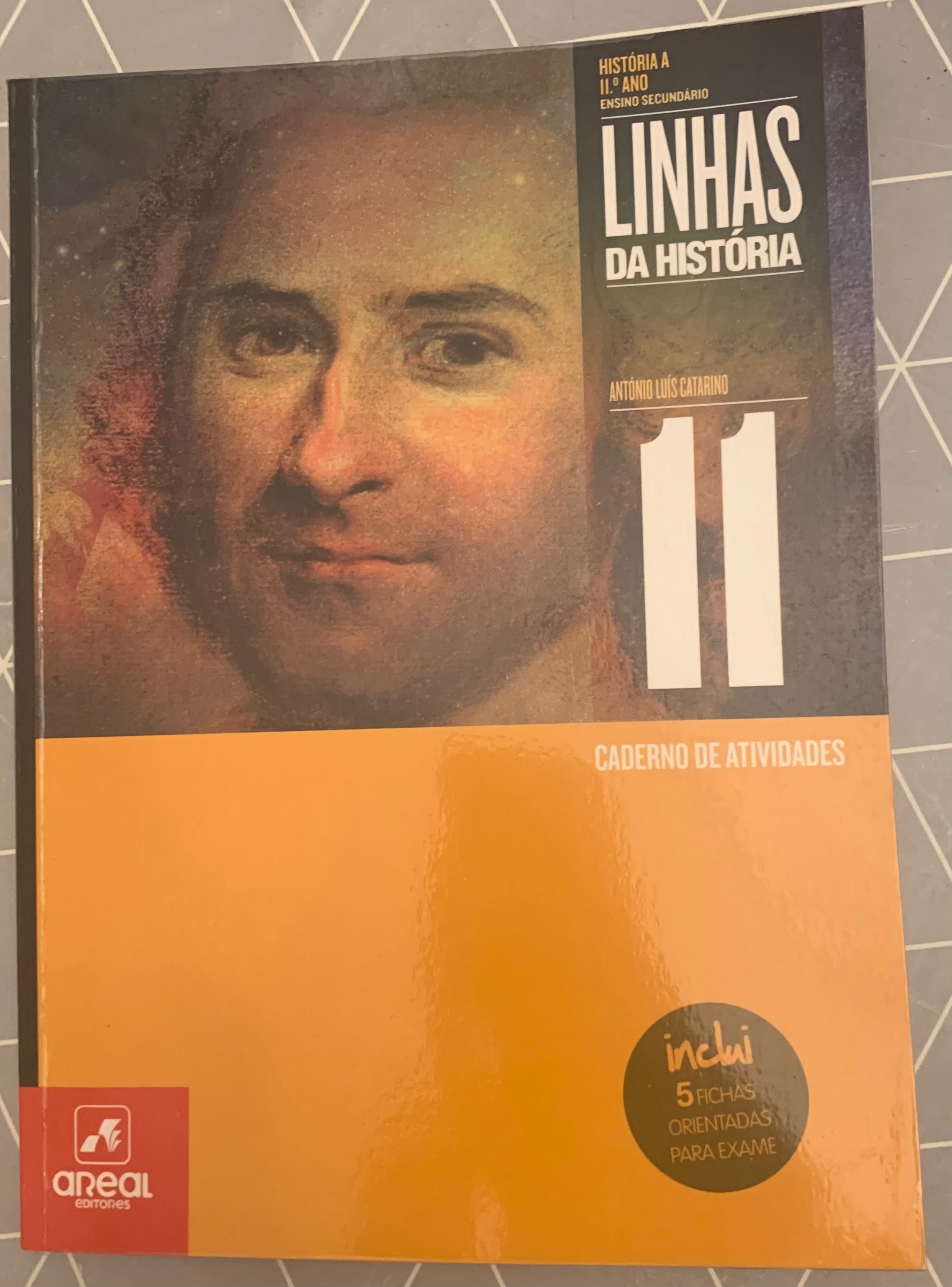 Livro de História de 11° Ano, P1, P2, P3 e Caderno de Atividade.