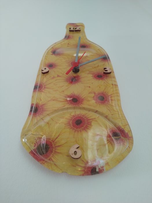 Relógio decorativo vidro garrafa casa quarto apartamento vivenda carro