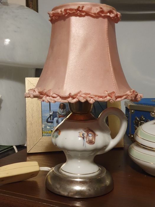 Lampka nocna ZSO Polan Poznań, porcelanowa, PRL