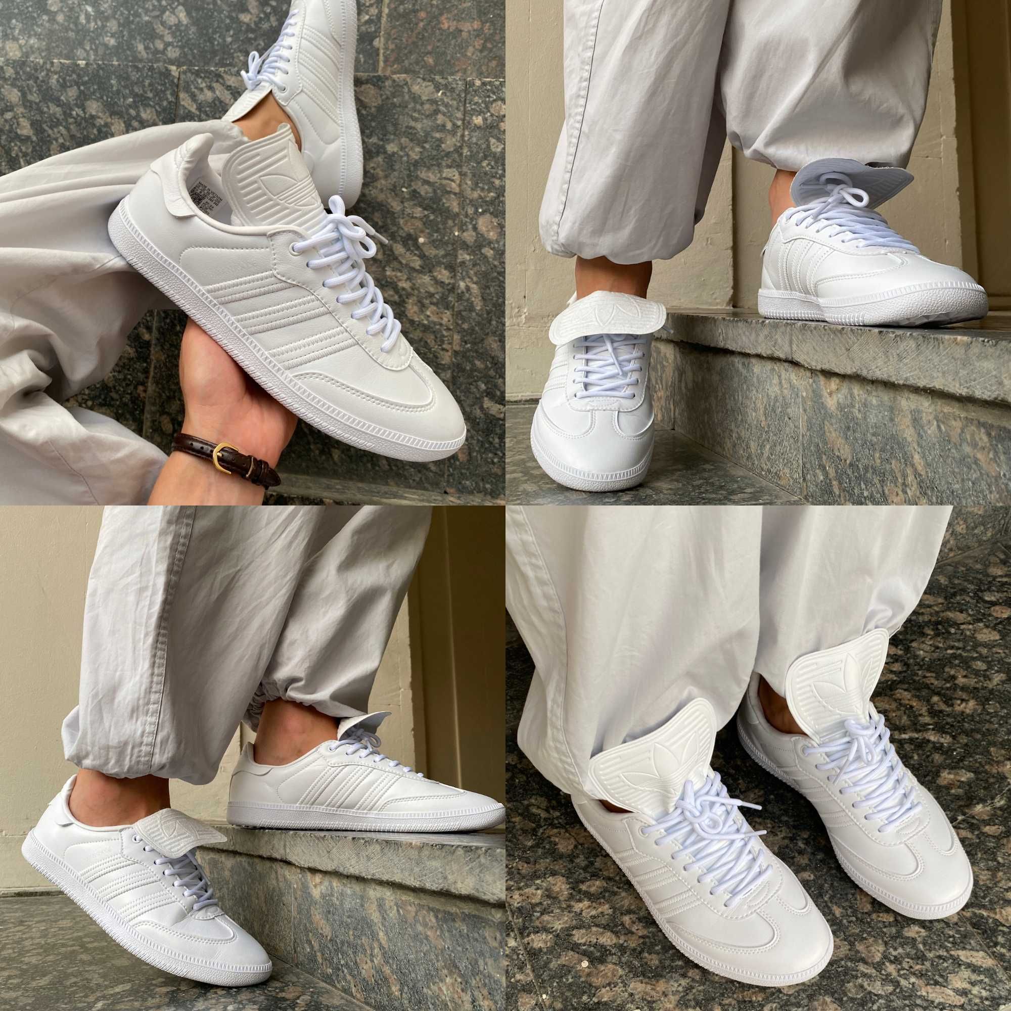 Женские кроссовки Adidas Samba Pure White 36-41 Новинка Осени! Топ