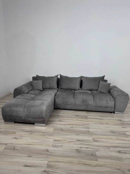 Szary narożnik L funkcja spania okazja outlet wysyłka promocja modny