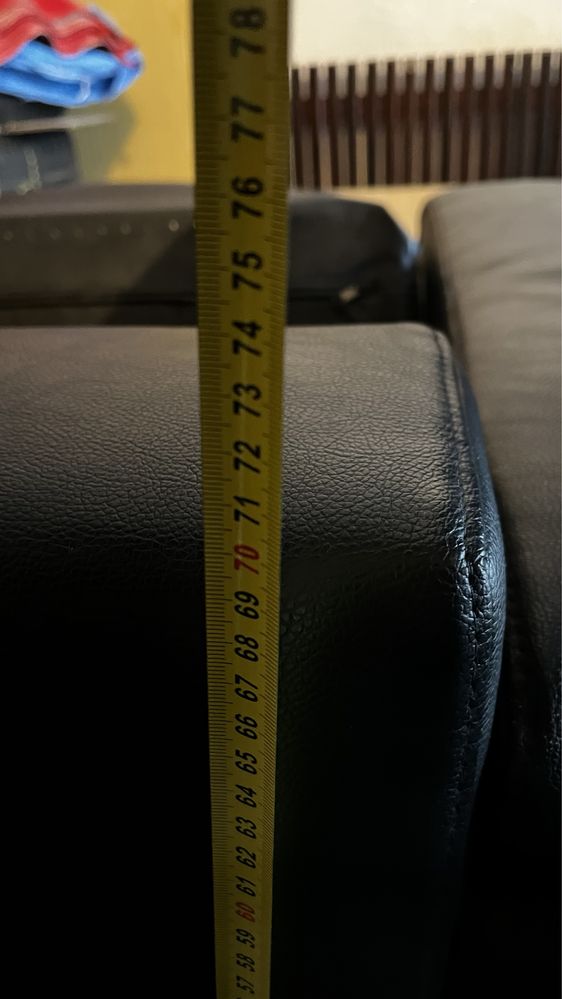 Sofa WAJNERT ekoskórą Czarna, szer 175 cm