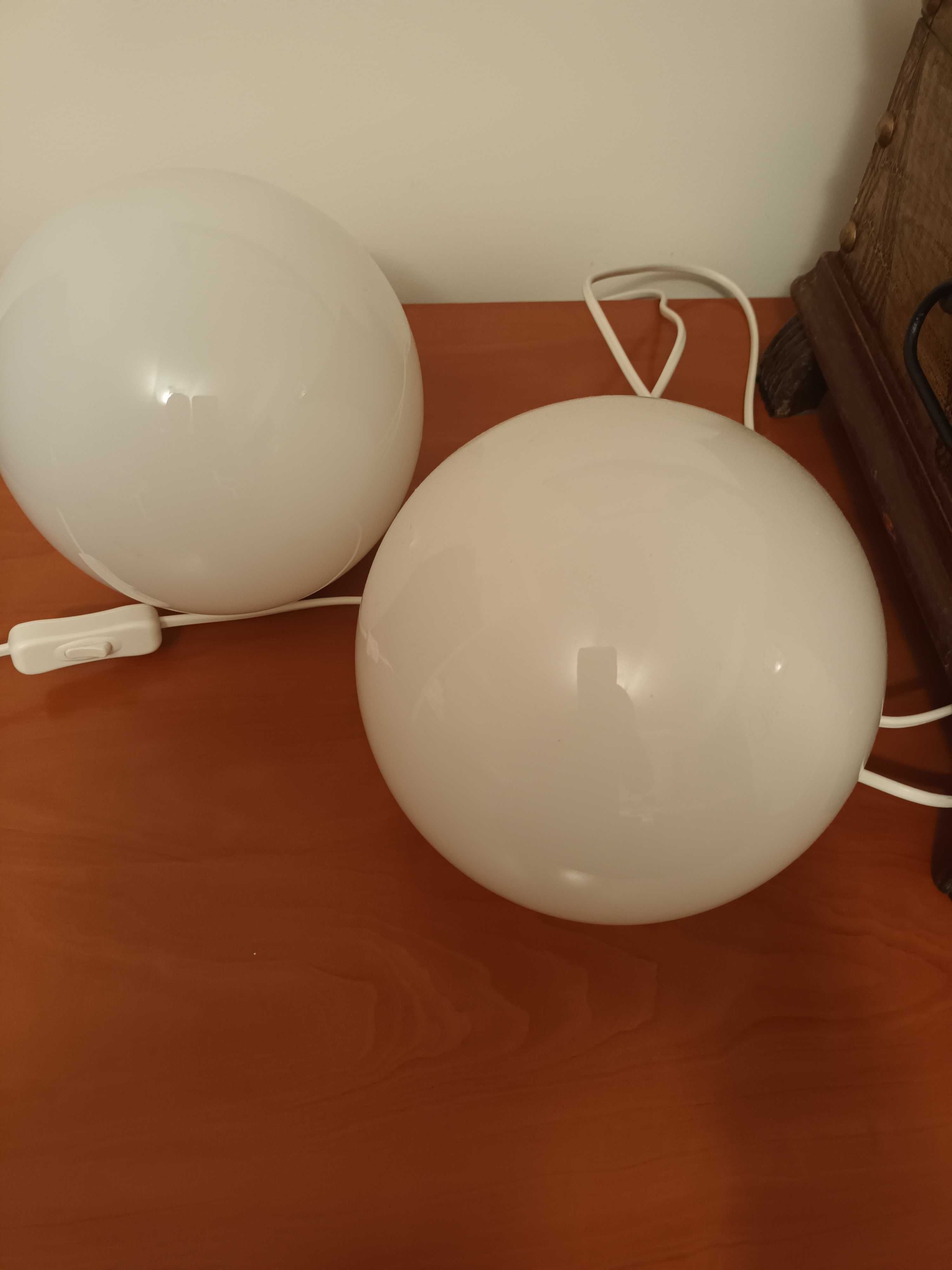 Candeeiros de mesa bola branco 17cm