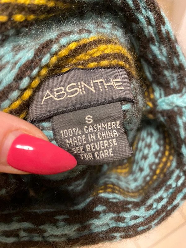 Absinthe 100% cashmere Kaszmir golf kamizelka góralski bezrękawnik