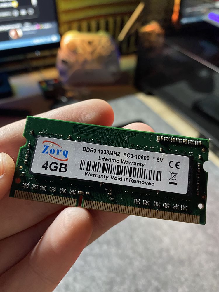 Оперативна память для ноутбука Zorq 4 GB DDR3 1333 mhz 1.5 v