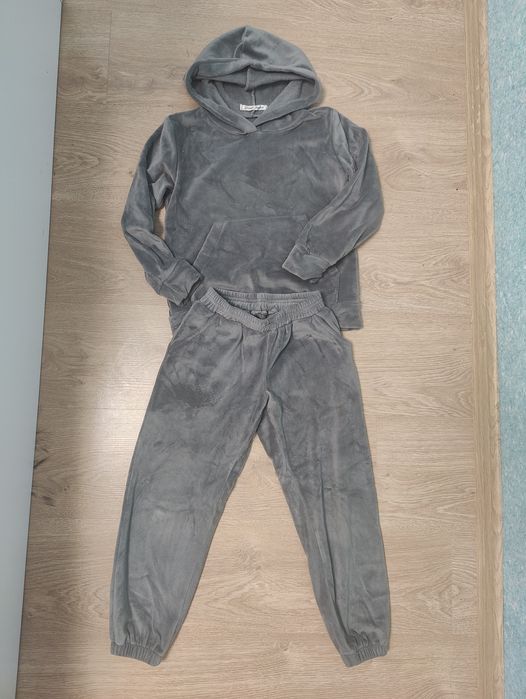 Костюм теплий велюровий теплий для двійні 116 синій сірий